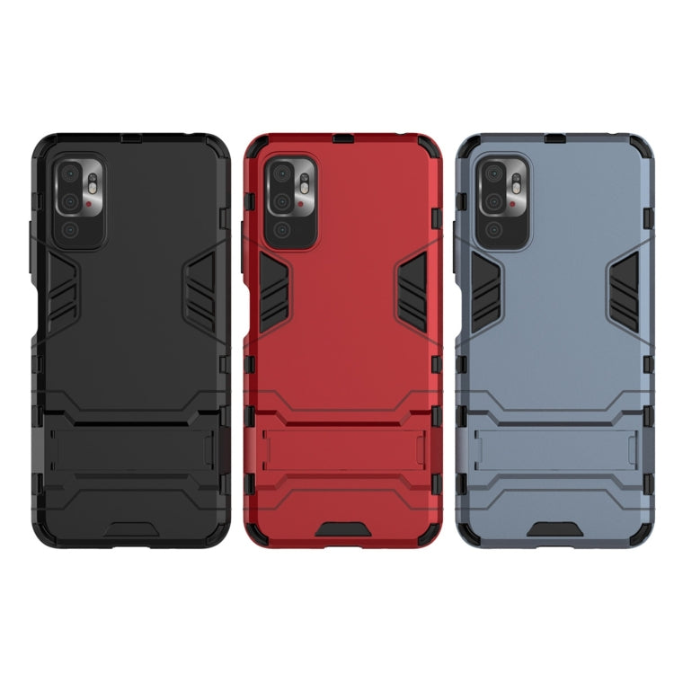 Shockproof rugged phone cases with hidden holder, red and gray and black PC+TPU set