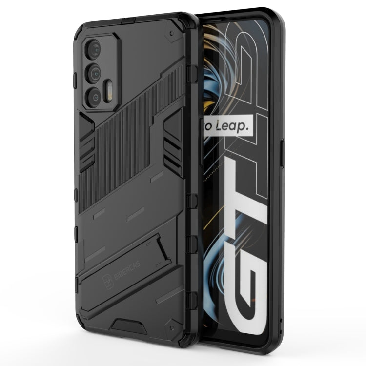 Black rugged phone case with raised edges and camera cutouts, TPU armor style