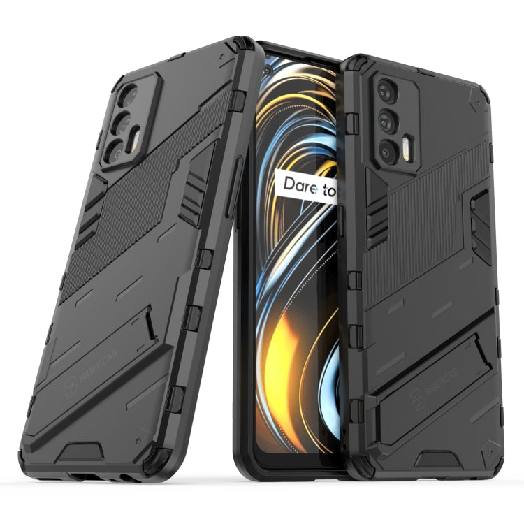 Black rugged dual-layer phone case with protective frame and port cutouts