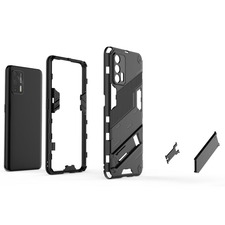 Black phone case set with separate back cover and front frame pieces