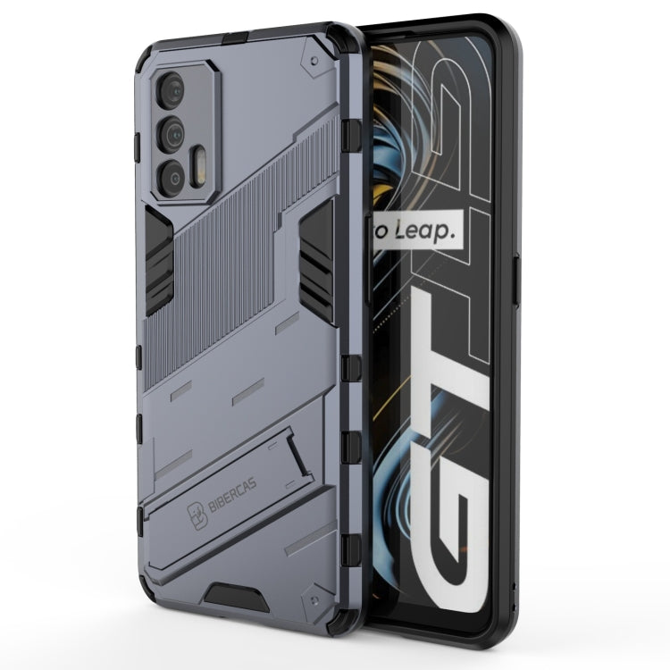 Shockproof phone case with invisible holder, rugged black textured armor shell