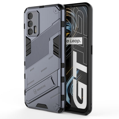 Shockproof phone case with invisible holder, rugged black textured armor shell