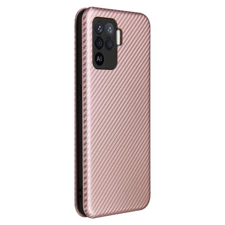 Pink carbon-fiber textured phone case with camera cutout and magnetic flip