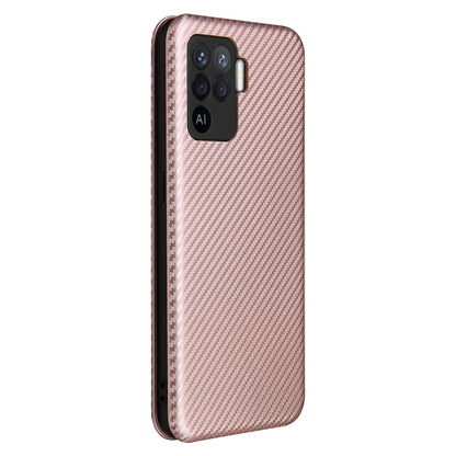 Pink carbon-fiber textured phone case with camera cutout and magnetic flip