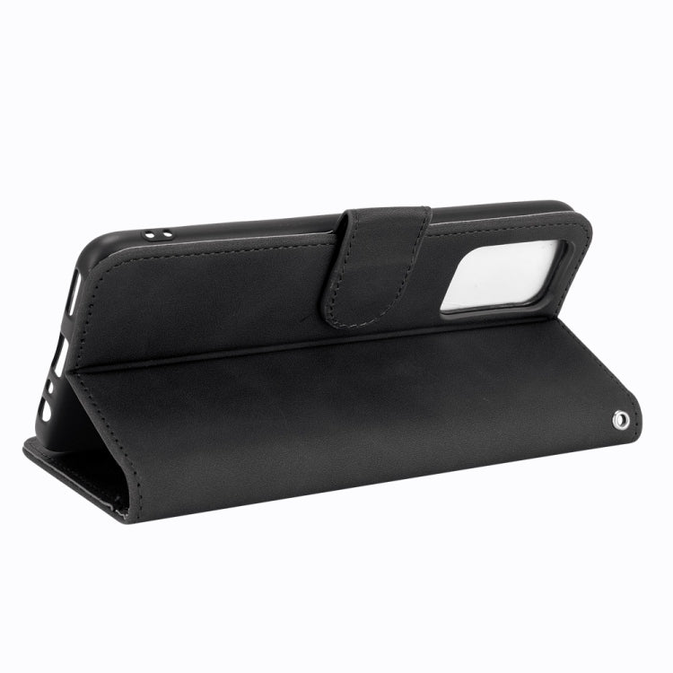 Black PU leather flip wallet phone case with kickstand and magnetic closure