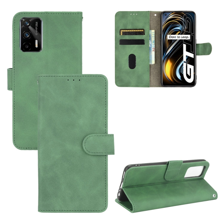 Green PU leather flip phone case with magnetic buckle and card holder