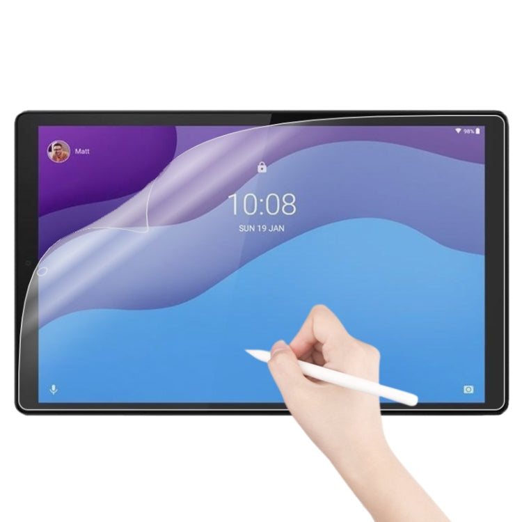 Matte paperfeel tablet screen protector, hand smoothing with stylus on covered display