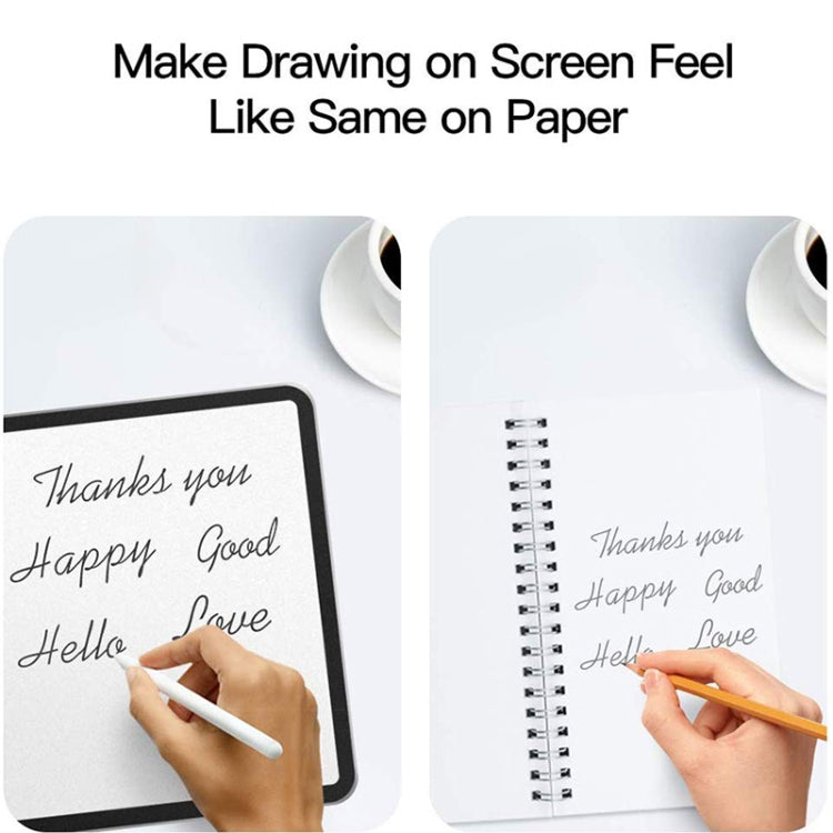 Matte paperfeel screen protector on tablet with pen writing for paper-like feel