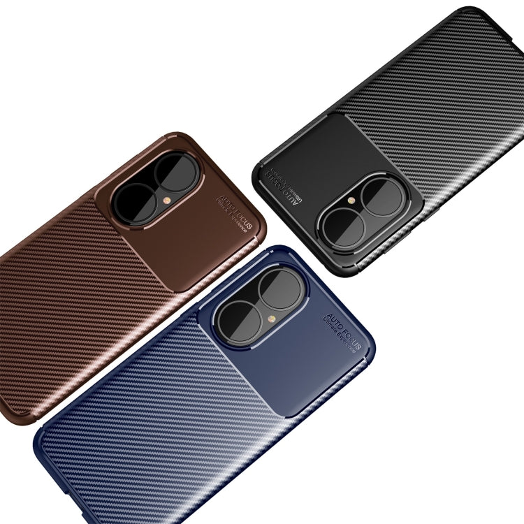 Carbon fiber texture TPU phone cases in multiple colors, with camera cutouts