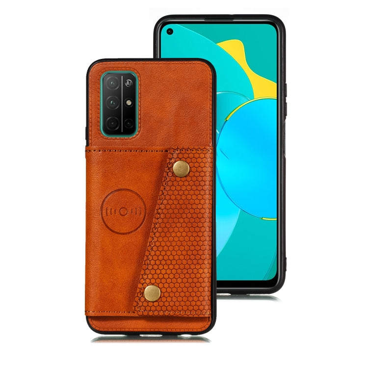 Light brown folio magnetic phone case with card slot panel