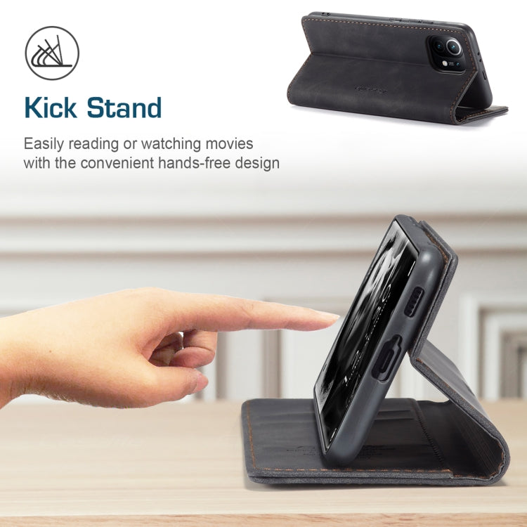 Horizontal flip leather phone wallet case with kick stand, dark gray