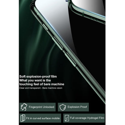 Hydrogel film full-coverage screen protector fitted along phone edge, clear