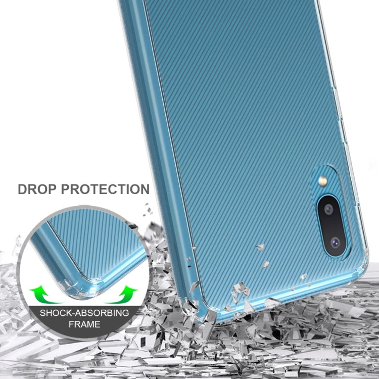 Clear protective phone case with shock-absorbing frame design and raised corners