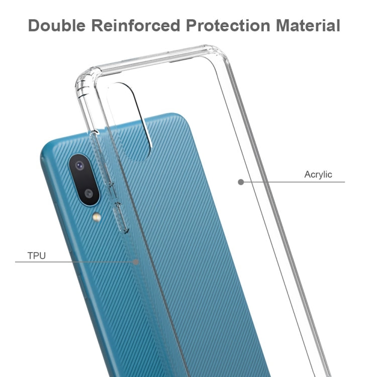 Double-layer clear protective phone case with TPU and acrylic panels visible