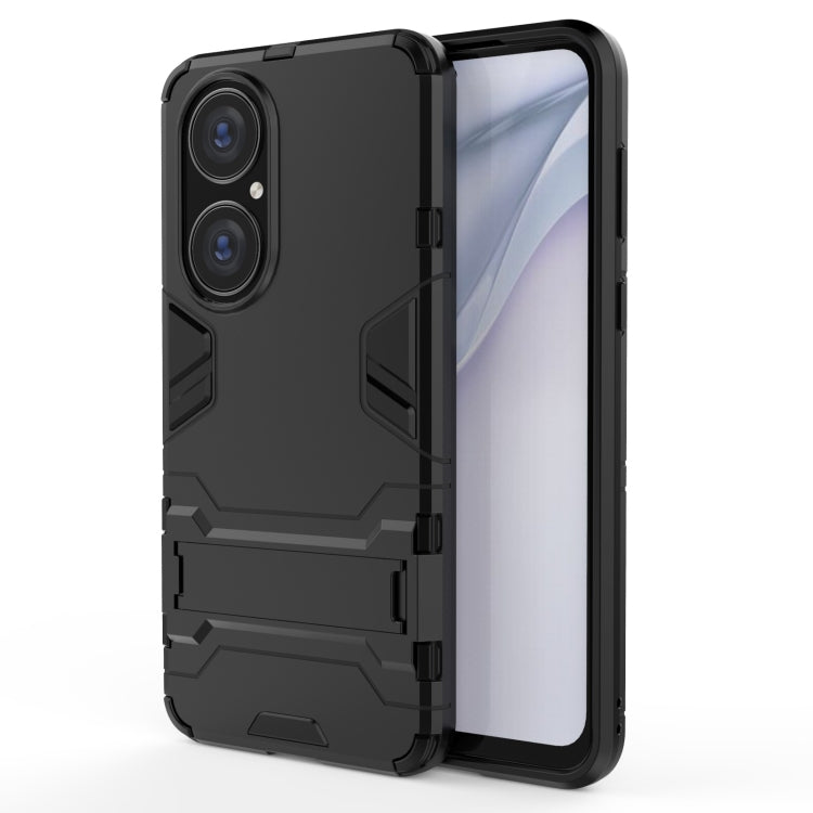 Rugged shockproof black phone case with screen-facing frame and side port openings