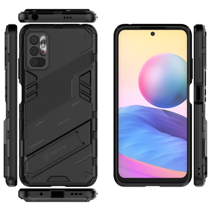 Rugged black phone case with TPU bumper and snap-on back plate