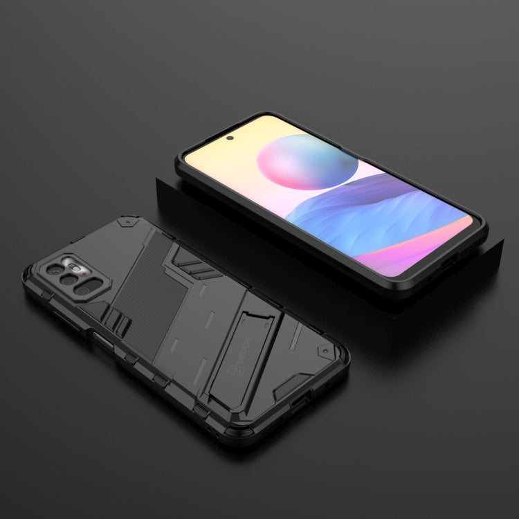 Rugged black phone case with TPU sides and textured back panel