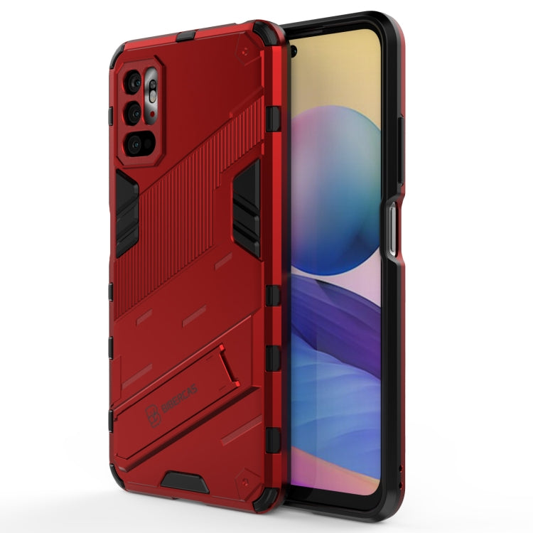 Rugged red phone case with shockproof TPU bumper and textured grip