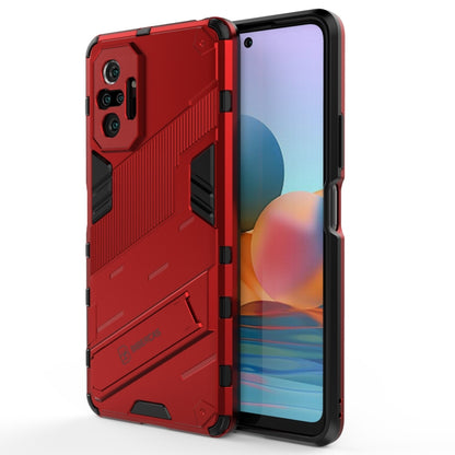 Red armored shockproof phone case with raised corners and camera cutouts
