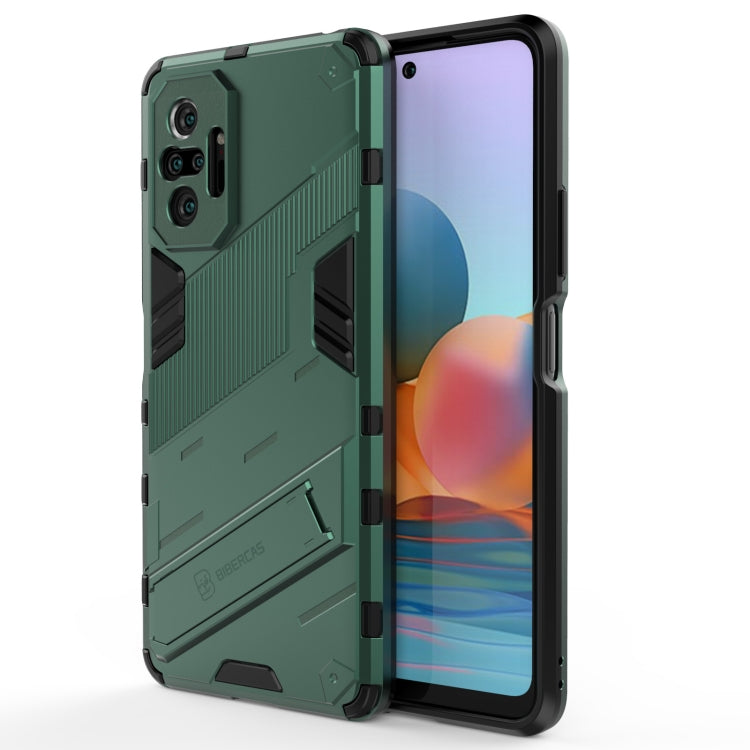 Green armored shockproof phone case with grippy ridges and raised corners
