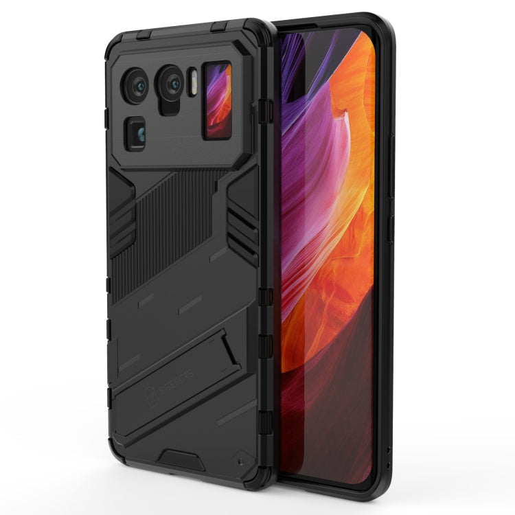 Rugged black phone case with camera cutouts and raised screen lip
