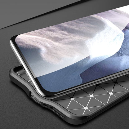 Black textured TPU phone case showing front screen raised lip and camera area cutouts