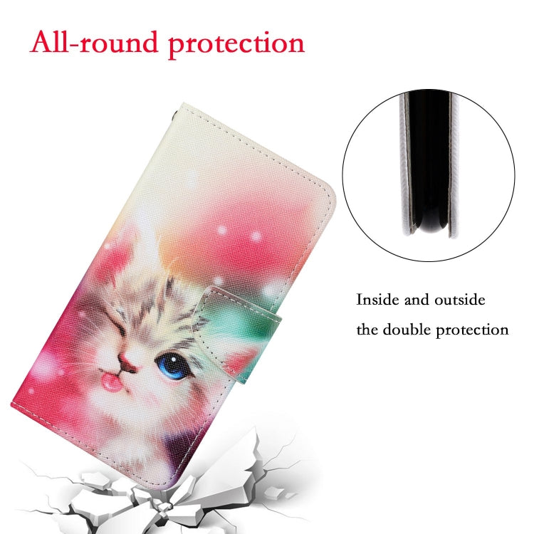 Printed cat flip wallet phone case with double-layer protection and cutout openings