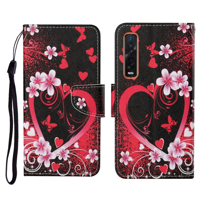Red and black floral heart wallet phone case with wrist strap and flip clasp