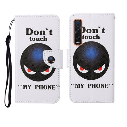 Folding phone case with cat face print, wrist strap, and card-slot wallet design