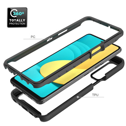 Black shockproof phone case with 360-degree full-protection frame, PC and TPU