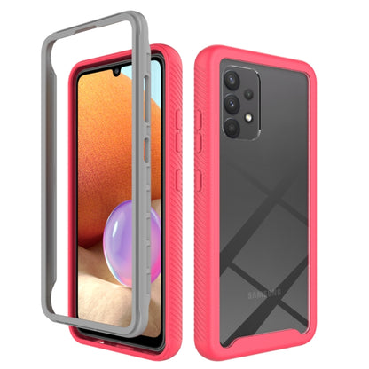 Red and gray shockproof TPU phone case with textured grip, front and back view.