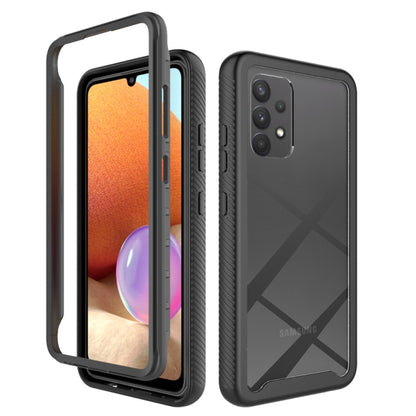 Black shockproof TPU phone case with textured grip, front and back view.