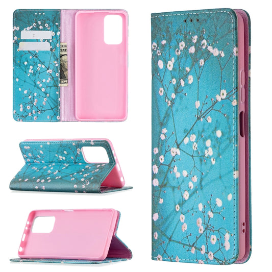 Phone wallet case with teal floral pattern and pink inner cover, horizontal flip design