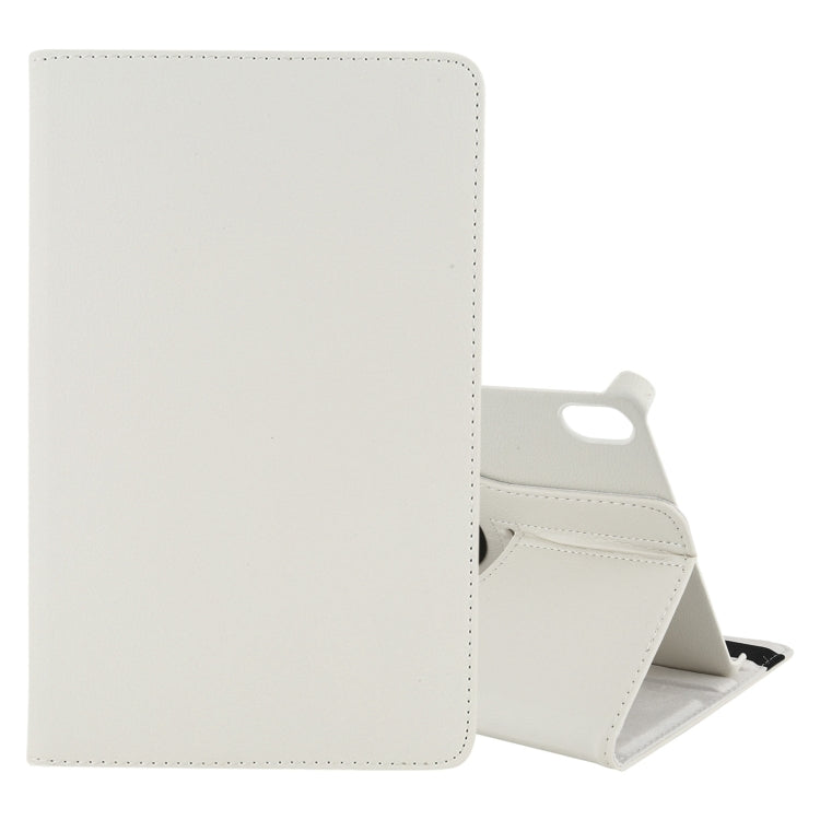 White litchi-texture flip stand leather tablet case with cutout and viewing holder
