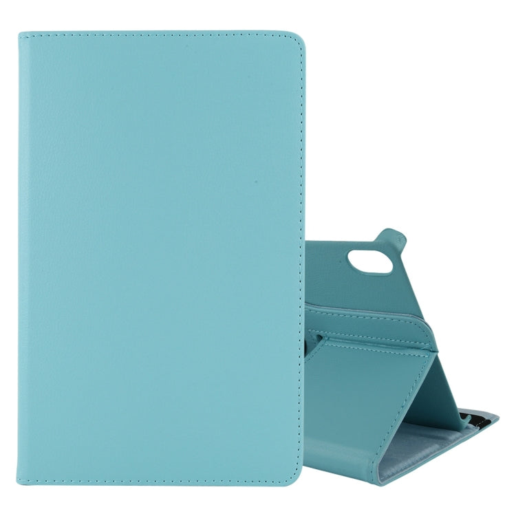 Blue litchi-texture flip stand leather tablet case with cutout and viewing holder