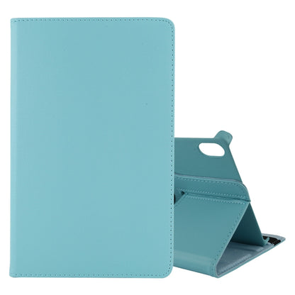 Blue litchi-texture flip stand leather tablet case with cutout and viewing holder