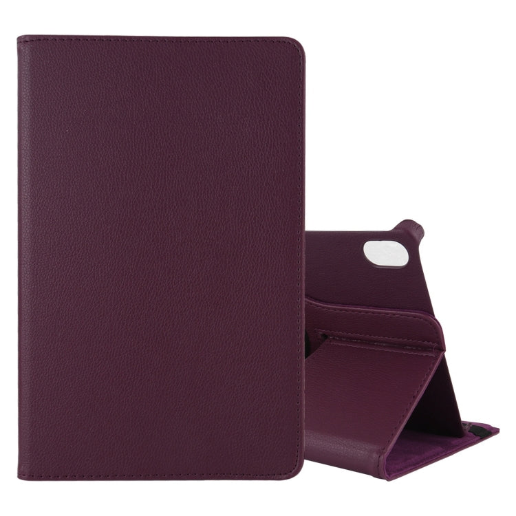 Dark purple litchi-texture flip stand leather tablet case with cutout and viewing holder