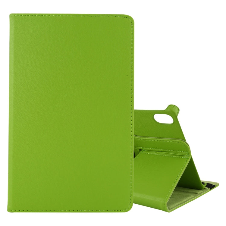 Green litchi-texture flip stand leather tablet case with cutout and viewing holder