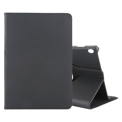 Black litchi-texture flip stand leather tablet case with cutout and viewing holder