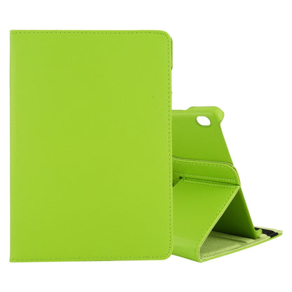 Lime green leather-style tablet case with flip cover and kickstand, side port cutout