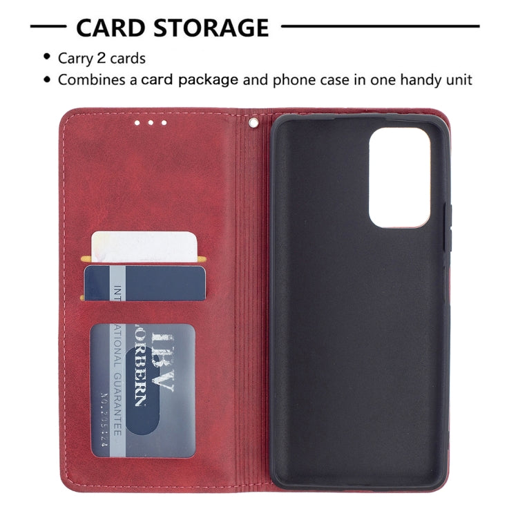 Red magnetic leather wallet case with card slots and phone cover