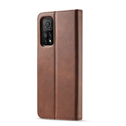 Brown vertical flip leather phone case with camera cutout for Redmi Note 10/10S