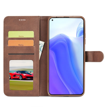 Brown leather wallet case with card slots and phone holder for Redmi Note 10/10S