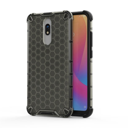 Honeycomb shockproof phone case with TPU bumper, dark green and clear back panel