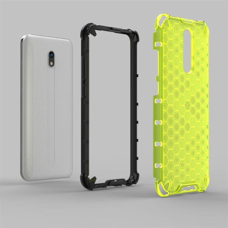 Shockproof honeycomb phone case set with TPU bumper, lime green and black accents