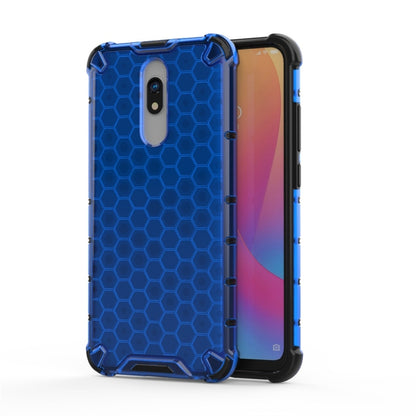 Rugged honeycomb shockproof phone case with TPU bumper, blue