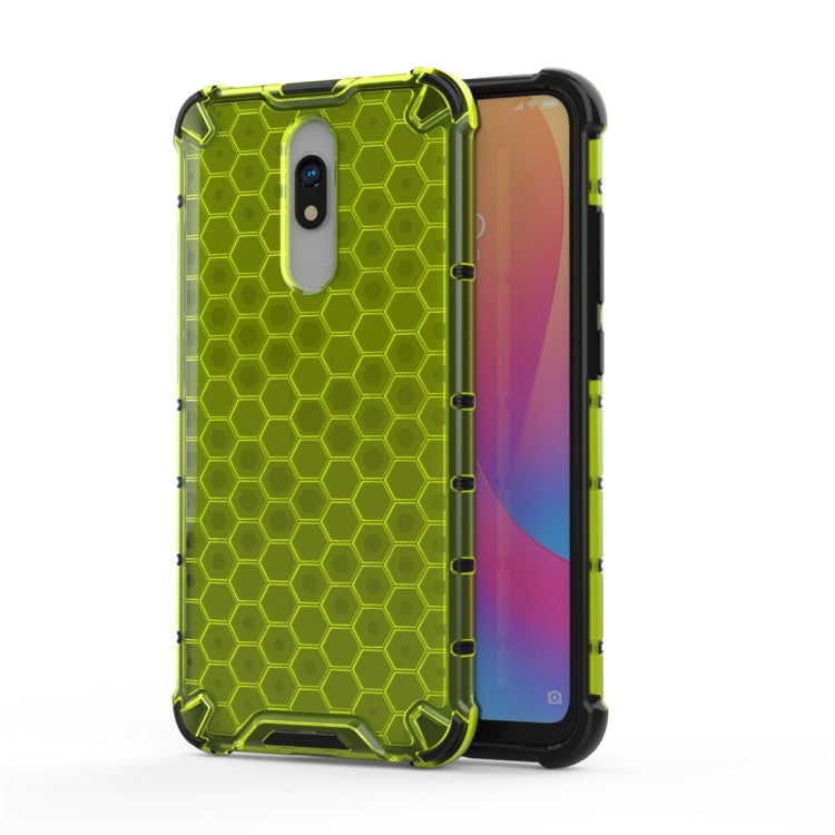 Rugged honeycomb shockproof phone case with TPU bumper, green