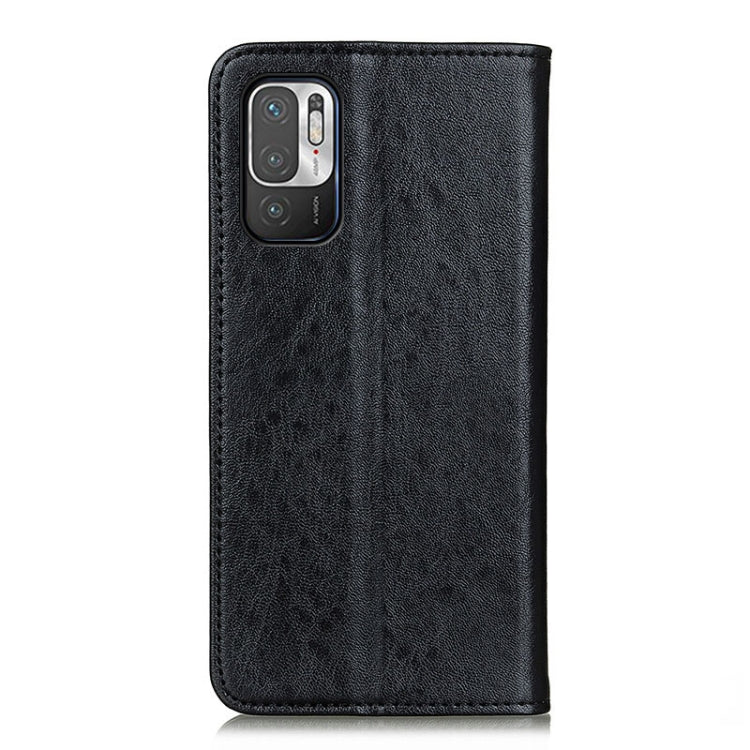 Magnetic flip leather phone case in black, with camera cutout