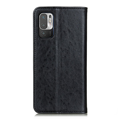 Magnetic flip leather phone case in black, with camera cutout