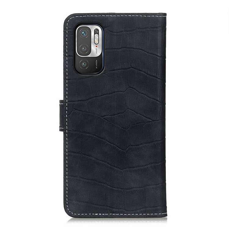 Black crocodile-texture leather phone case with camera cutout and flip cover